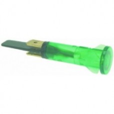 Lampa indicator semnalizare verde 230V cap ø 13mm orificiu ø 10mm #359139